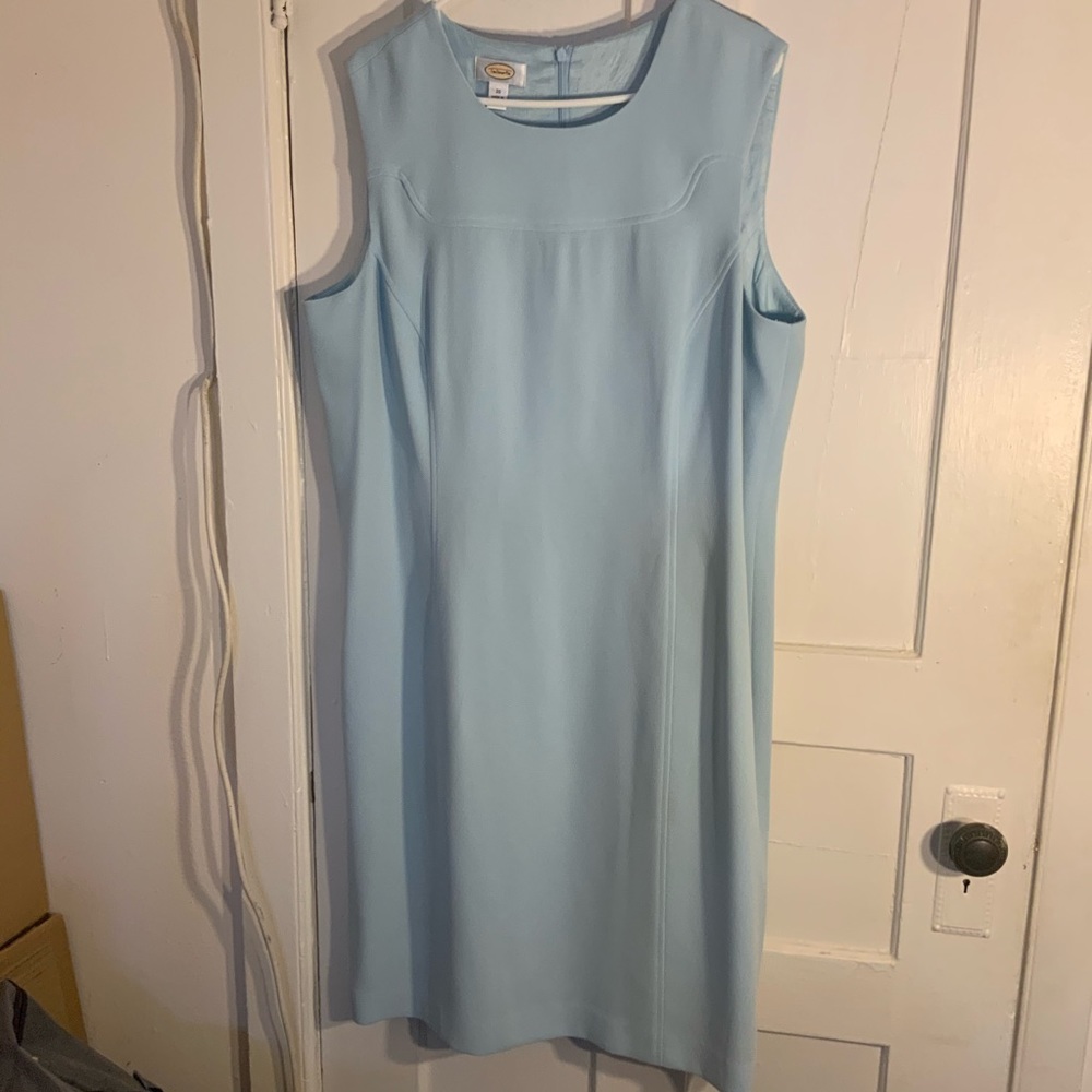 Talbots Light Blue Dress Fully Lined Midi …